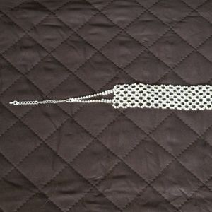 Silver Rhinestone Choker Necklace